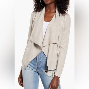 BLANKNYC Drape Front Faux Suede Jacket